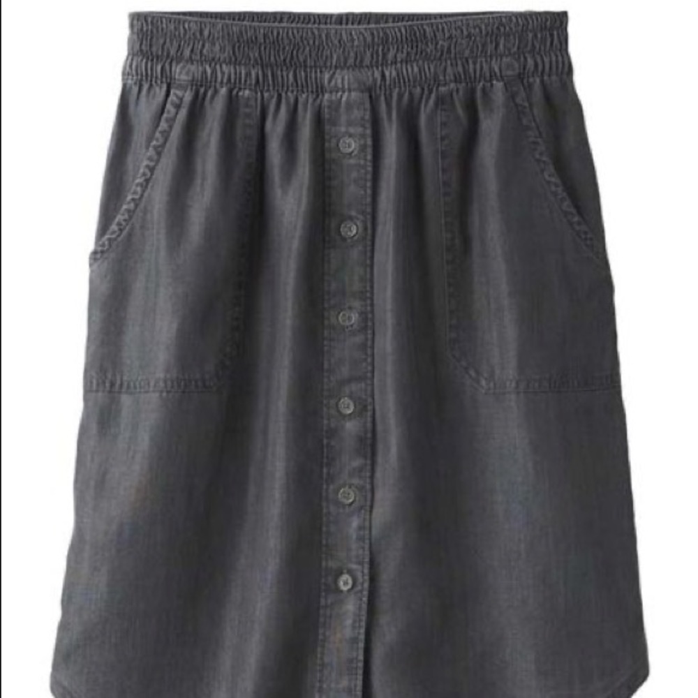 Prana gray wash shelly denim skirt - Picture 3 of 7